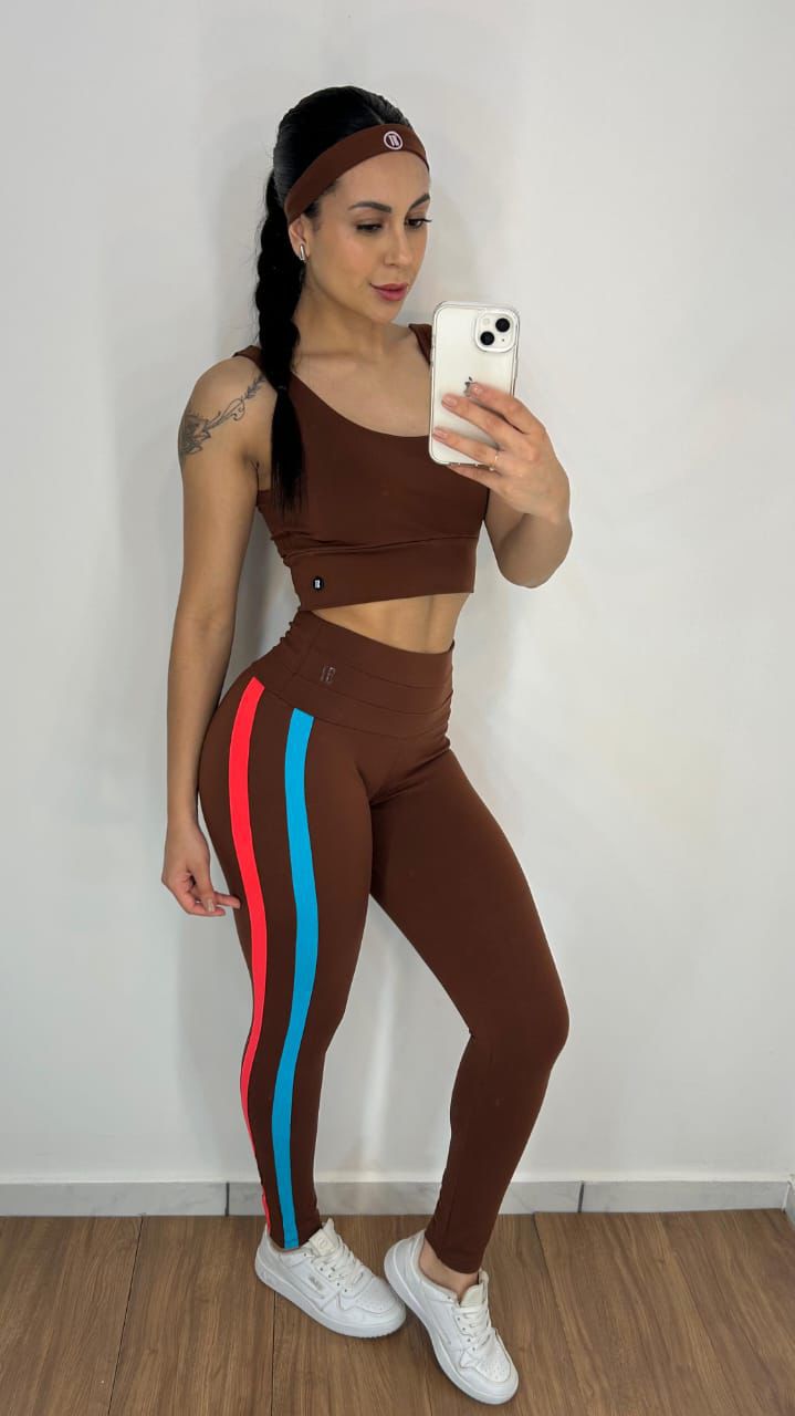 Calça Legging Suplex Cós Triplo Modelador UV 50+, Salto Triplo